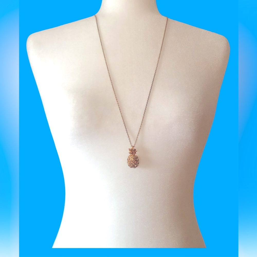 J. Crew Pave Crystals Pineapple Necklace